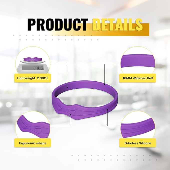 Fitgeno Knee Strap Patella Support: Knee Band for Patellar Tendon Pain Relief - Knee Brace for Tendonitis Jumpers Running Sports Basketball Men Women 2 Packs (Purple)