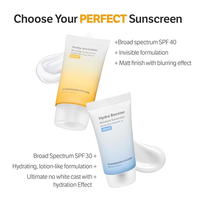 SUNGBOON EDITOR Daily Invisible Blurring Sunscreen with Broad Spectrum SPF 40 Invisible Sunscreen for Face, Makeup Primer spf, 50ml, 1.69 fl.oz, Oil Free, Weightless