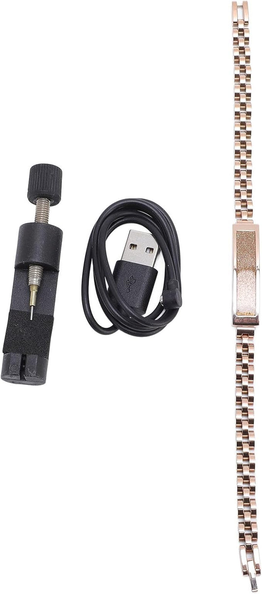 Smart Health Wristband, Zinc Alloy Bluetooth IP68 Health Fitness Tracker Screenless Smart Bracelet Step Counter for Sleep Sports Tracking