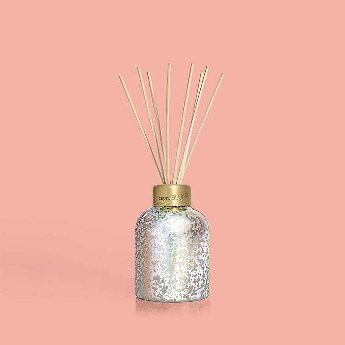 Capri Blue Reed Diffuser - Reed Diffuser Set Includes Scented Oil, Sticks, and Mercury Iridescent Glass Bottle - Home Decor Room Fresheners - Coconut Santal (5.7 fl oz)
