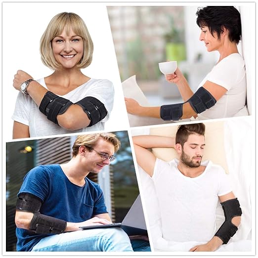 Elbow Brace Support Splint for Cubital Tunnel Syndrome and Arthritis Pain Relief , Adjustable Angle Stabilizer Brace ,Prevent Excessive Bending at night,Fits left and right Arms for Woman and Man- L