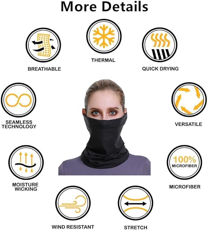 Headband Neck Gaiter Head Wrap Headwear Face Mask Magic Scarf Bandana for Men and Women