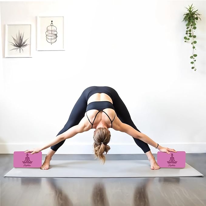 Personalized Yoga Blocks 2 Pack with Custom Design, Yoga Blocks for Women, Exercise blocks Yoga Blocks Soft Non-Slip for Pilates, Meditation, Custom Yoga Accessories