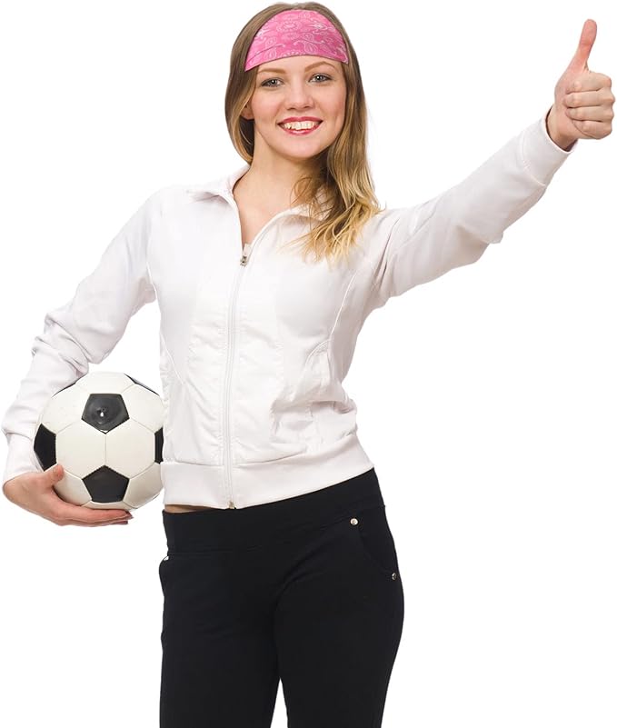 9 pcs Sweatbands for Men Workout Sport Headbands for Men Camo Headband Sweat Absorbing Headband Wide Sweatband for Head Basketball Football Cycling Running Yoga, 4.7 x 9.8 Inch