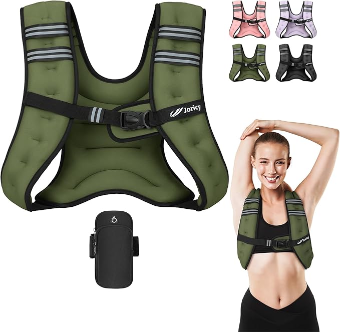 Weighted Vest 5lb/8lb/10lb/15lb/20lb/25lb/30lb Weight Vest Woman Men with Reflective Stripe, Rucking Running Vests for Women Workout Walking Strength Training Weight Loss Fitness Weightlifting