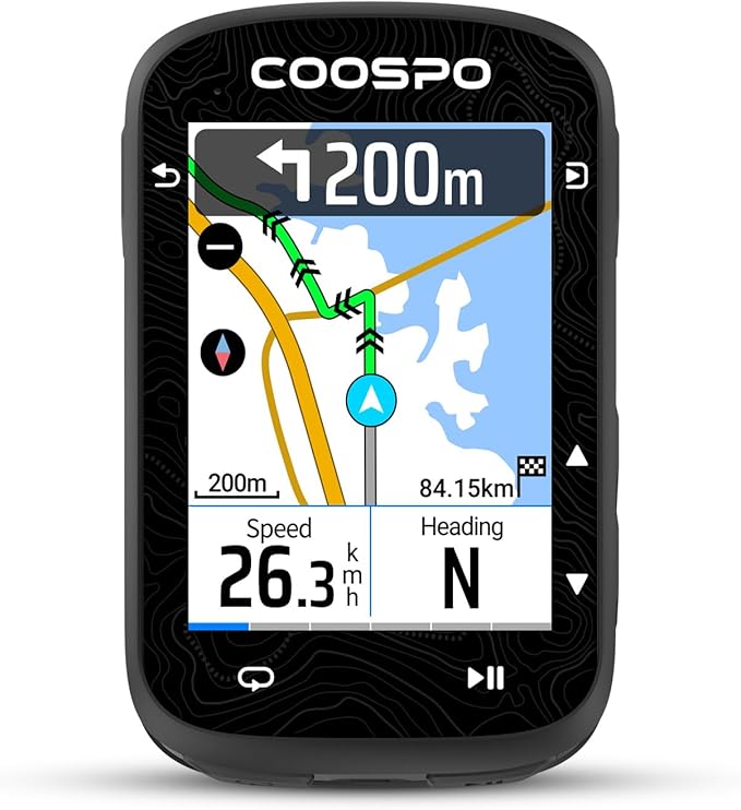 COOSPO Color Touchscreen GPS Bike Computer CS600, Wireless IPX7 Waterproof Cycling GPS Speedometer with Bluetooth/ANT+, Backlight Route Navigation, Support Bike Radar & 36H Battery Life