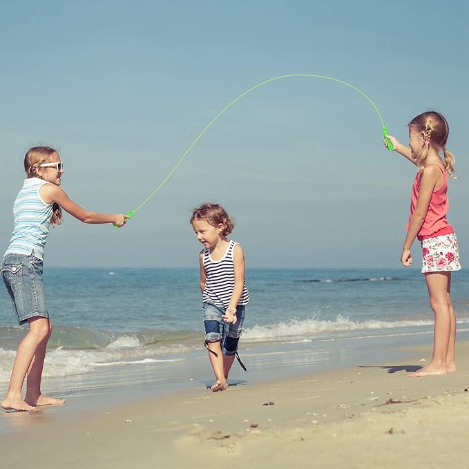 Elcoho 12 Pack Kids Jump Rope Set 7.5 Feet Plastic Jump Ropes Kids Adjustable Colorful Skipping Rope for Outdoor Indoor Fun Game Exercise Fitness Training and Party Favors