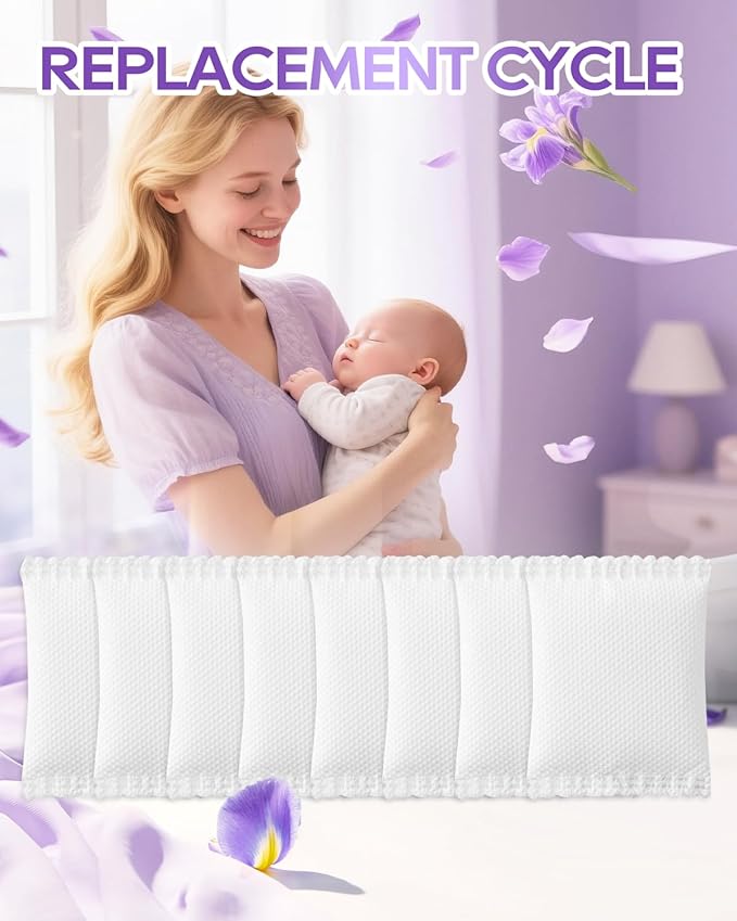 Diaper Pail Deodorizer Odor Absorber Compatible with Munchkin Arm and Hammer Diaper Pail, Lavender Scented Diaper Pail Odor Eliminator for Munchkin Nursery Fresheners, 8 Pack