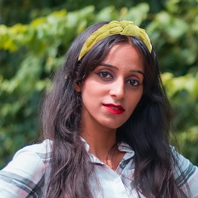 Madison Tyler Headbands for Women | Cute Top Knotted Yellow Outdoor Hairbands for Girls | Thin Hair and Thick Hair | Skincare and Boho Spring Headband for Women Non Slip