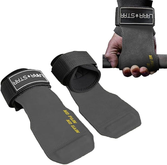 LARA STAR Weight Lifting Wrist Straps for Maximum Grip Support,Lifting Strap for Weightlifting, Gym Grips Hook for Deadlifts, Powerlifting, Heavy Shrug Women/Men