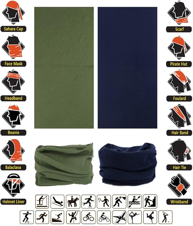 Neck Gaiter Headband Headwear Head Wrap Face Mask Magic Scarf Bandana for Men and Women