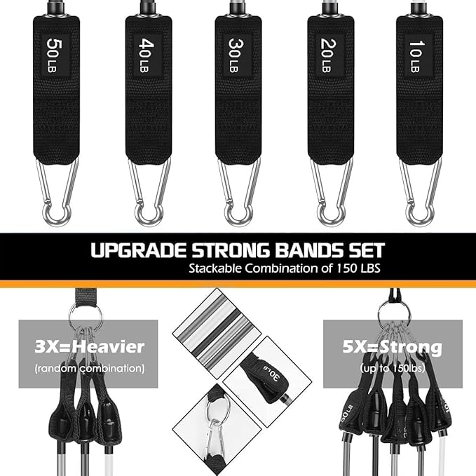 VEICK Resistance Bands, Exercise Bands, Workout Bands, Resistance Bands for Working Out with Handles for Men and Women, Exercising Bands for Fitness Weights Work Out at Home