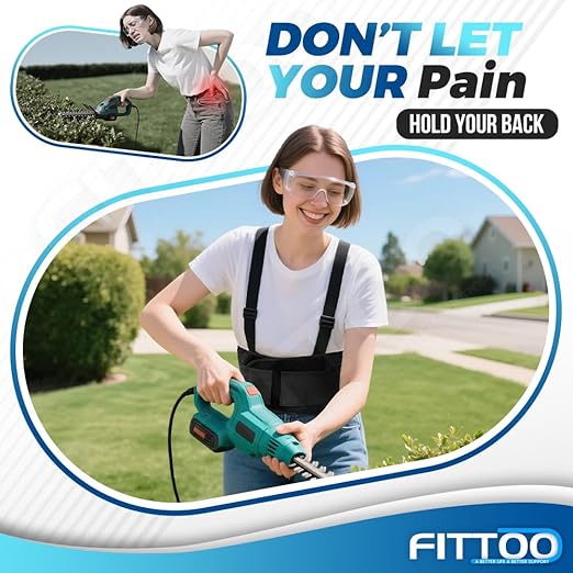 FITTOO Working Lumbar Lower Back Brace Support Belt with Adjustable Straps - Back Pain Relief, Injury Recovery, Heavy Lifting Support, Back Brace with Suspenders