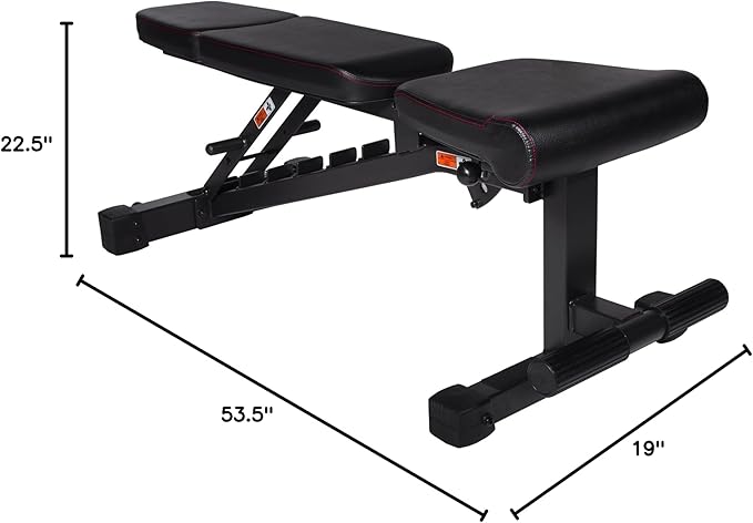 XMark Adjustable Weight Bench, High Performance Adjustable Bench, 1500 lb Weight Capacity, Strength Training Adjustable Benches for Commercial or Home Use