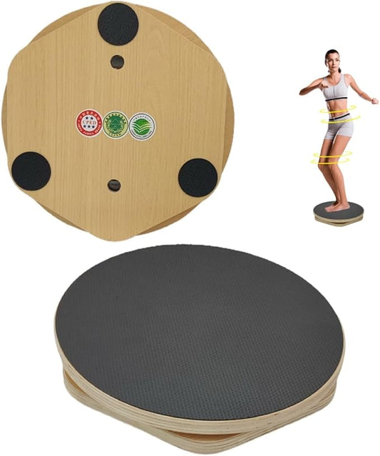 Ab Twister Board for Exercise,12 inch Waist Twisting Disc,Wood Waist Twisting Disc,Full Body Toning Workout,for Slimming and Strengthening Abdominal & Stomach Exercise Equipment