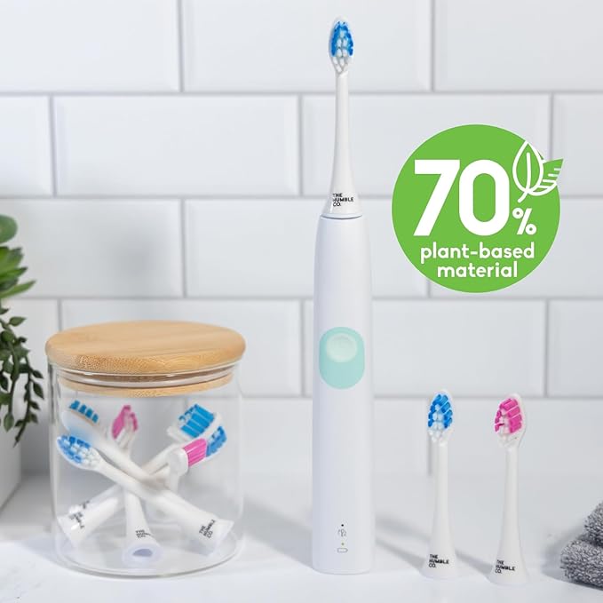 The Humble Co. Plant Based Electric Toothbrush Heads 4pk – Replacement Heads, Helps Remove Plaque and Eliminate Bad Breath