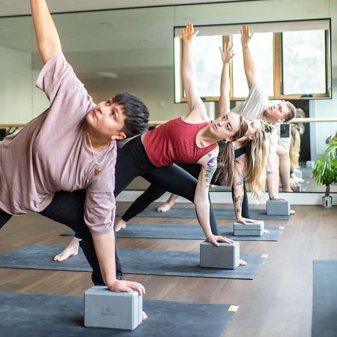 Hugger Mugger 4 in. Foam Yoga Block - Strong and Stable, Beveled Edges for Comfort, Most Favored Block Size, Helps with Alignment and Support in Many Poses