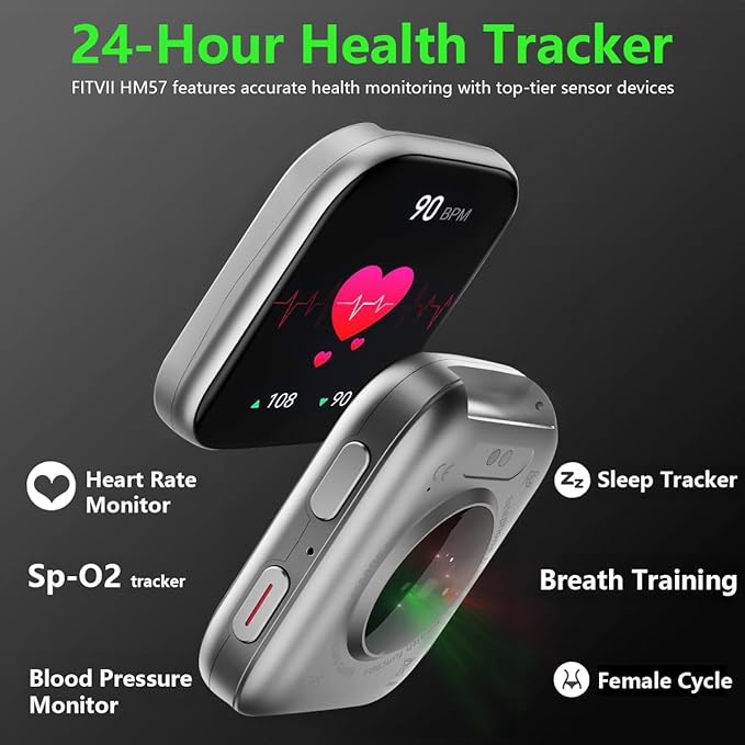 FITVII Health & Fitness Tracker (Answer/Make Calls), Smart Watch with 24/7 Heart Rate and Blood Pressure, Sleep Tracking, Blood Oxygen Monitor, 120+ Sport Modes Activity Tracker for Women Men