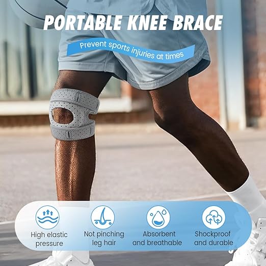 Knee Brace for Women Men Adjustable Knee Support, Knees Pains Relief Brace for Meniscus Tear Knee Pain Arthritis Pain Injury Recoverys Running Workout (1, Pink)