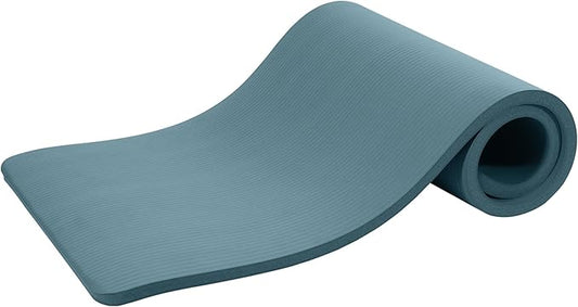 BalanceFrom 1-Inch Thick High-Density Exercise Yoga Mat, Non-Slip Workout Mat with Carry Strap for Men & Women, Ideal for Pilates, Stretching & Floor Exercises at Home or Gym, Multiple Color