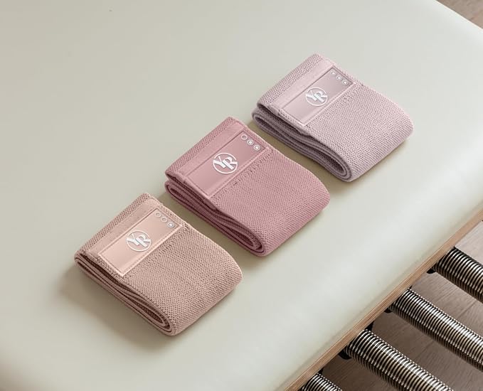 Fabric Booty Band Set for Pilates and Other Workouts- 3 Levels of Resistance 100% Latex Free