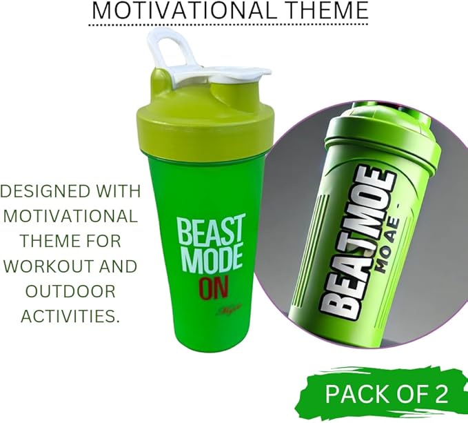 Magiko Blender Shaker Bottles for Protein, 28oz Portable Leakproof Pre-Workout Nutrition Water Bottle, BPA-Free Gym Protein Shaker for Sports & Outdoor Motivational Protein Shaker (Green Purple)