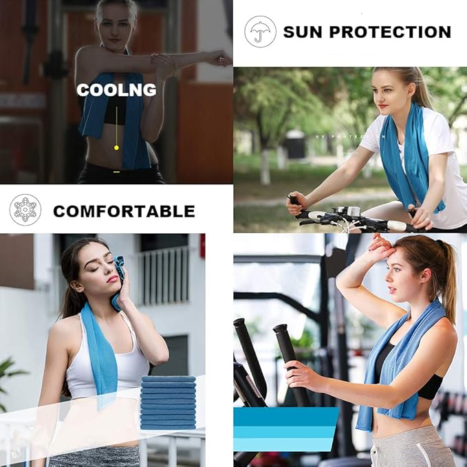 Peicees 20 Pack Microfiber Neck Cooling Towels Sports Sweat Towels Sweat Headband for Travel Beach Swimming Camping Climbing Gym Yoga Workout Backpacking, Gray