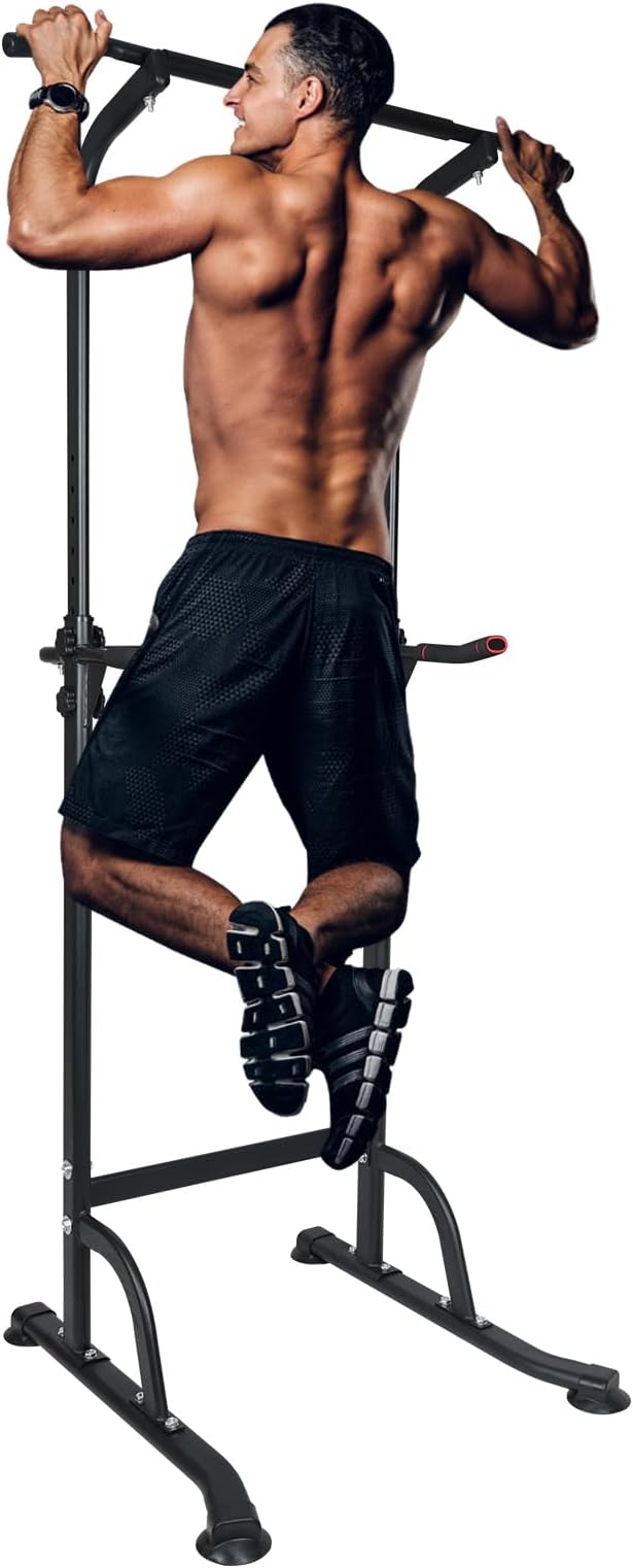 Adjustable Height Dip Bar Station, Heavy Duty Dip Station Push Up Bar for Home Gym,Multi-function Dip Station Pull Up Bar Full Body Strength Training Workout Fitness Equipment for Tricep Dips