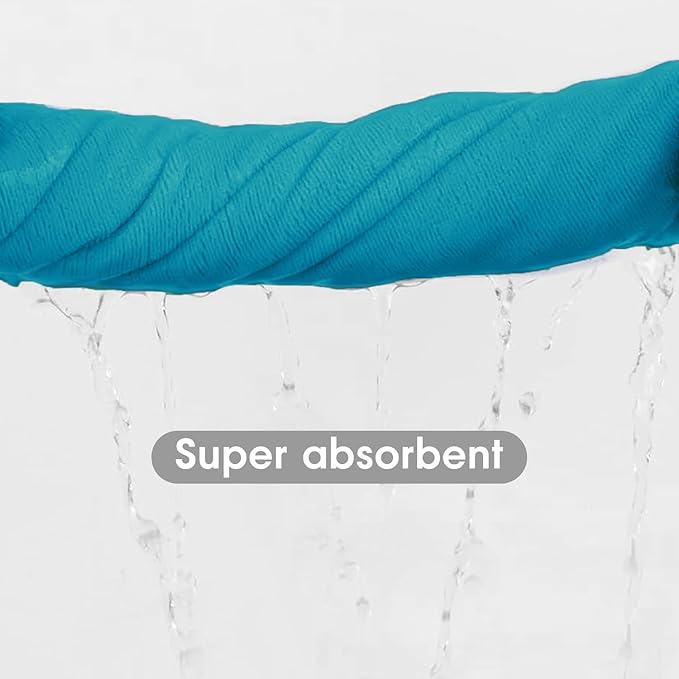 JML Microfiber Bath Towels, Extra Large Bath Towel 6 Pack 30" x 60", Oversized, Soft, Super Absortbent and Fast Drying Bathroom Towel Set for Sport, Fitness, Yoga, Teal