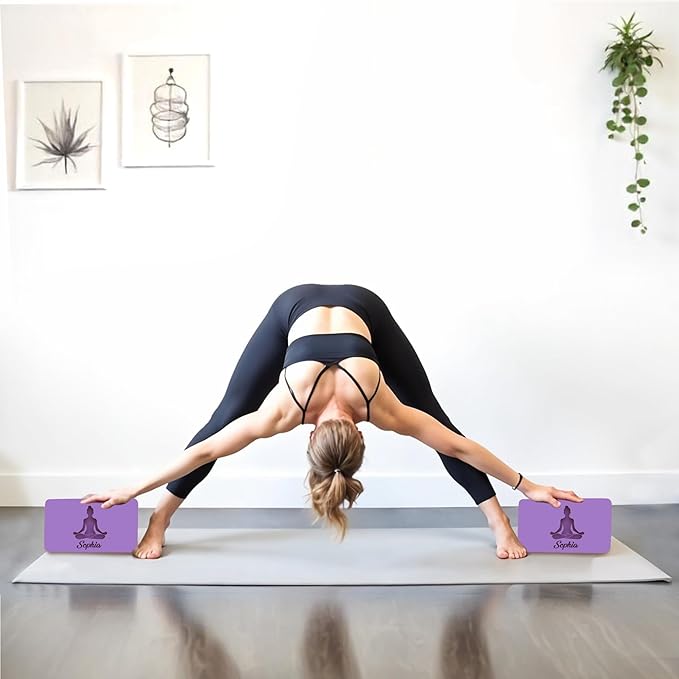 Personalized Yoga Blocks 2 Pack with Custom Design, Yoga Blocks for Women, Exercise blocks Yoga Blocks Soft Non-Slip for Pilates, Meditation, Custom Yoga Accessories
