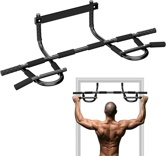 Pull Up Bar for Doorway, Upgrade Chin up Bar for Doorway Without Screws, Portable Strength Training Door Frame Pull-up Bars, Door Workout Bar with Foam Grips for Home