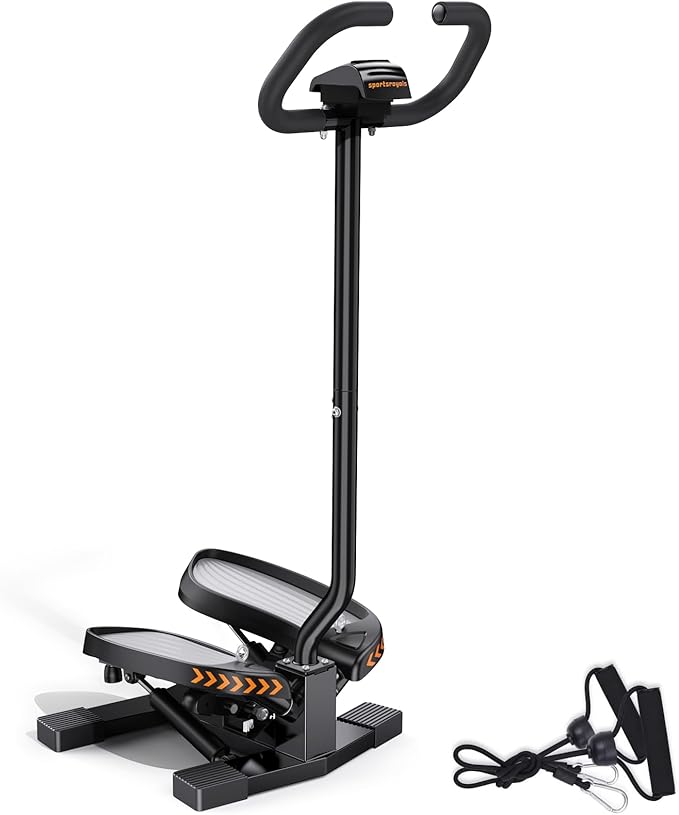 Sportsroyals Stair Stepper,Twist/Mini Stepper for Exercise at Home,Step Machine with Resistance Bands for Full Body Workout, 350lbs+ Capacity