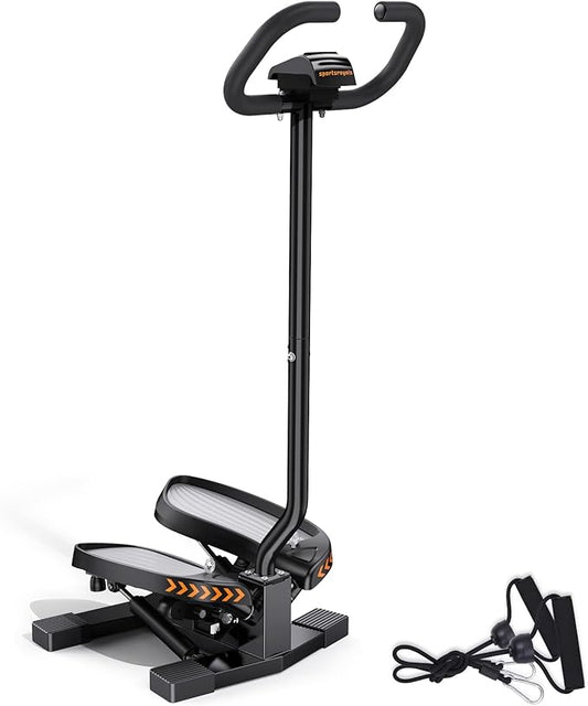 Sportsroyals Stair Stepper,Twist/Mini Stepper for Exercise at Home,Step Machine with Resistance Bands for Full Body Workout, 350lbs+ Capacity