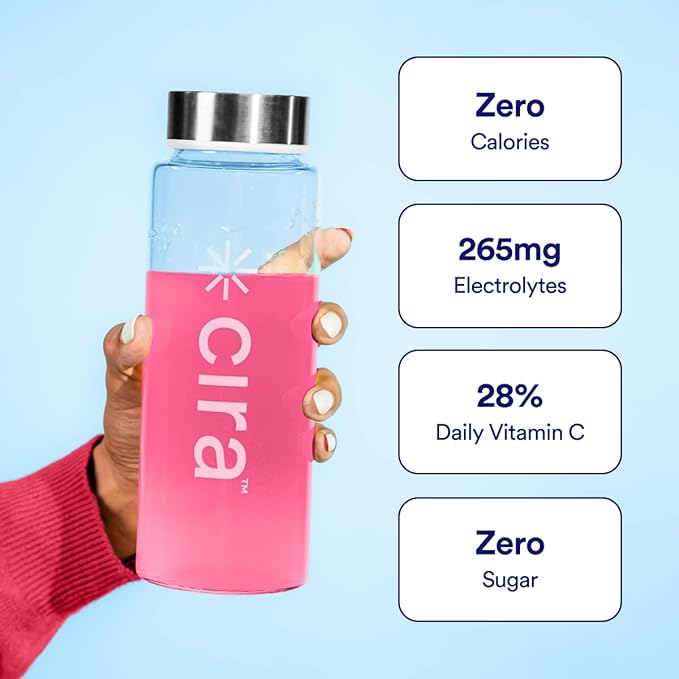 Cira Hydration Powder (45 Servings) - Electrolyte Drink Mix with Himalayan Salt for Dehydration Relief and Recovery - Fruit Punch