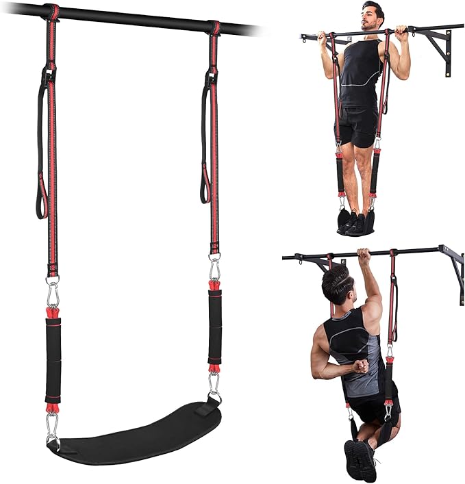 Pull Up Assistance Bands with Fabric Feet/Knee Rest, Heavy Duty Pull Up Resistance Bands, Pull up Assist Bands Pull-up Exercise Band for Chin-up Workout, Body Stretching