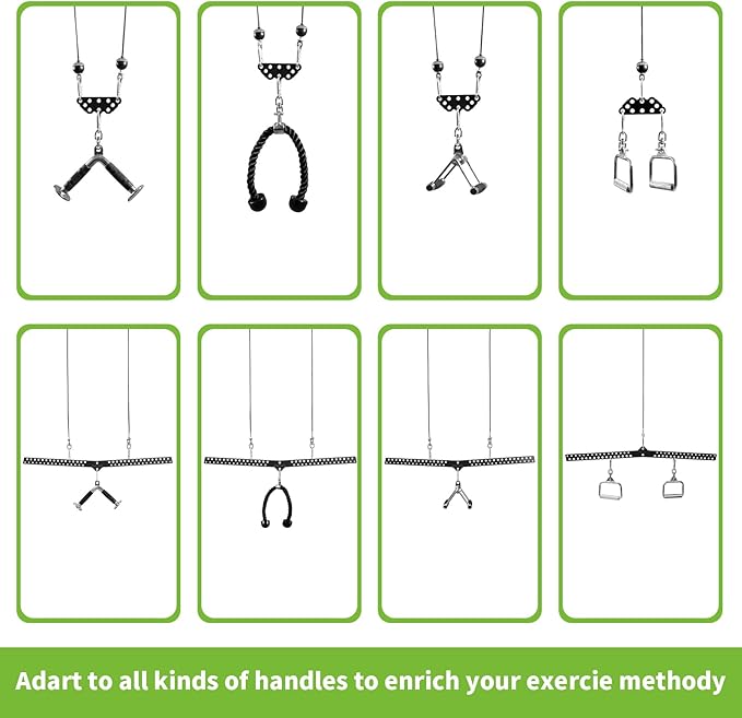 Multi-Grip LAT Pull Down Bar Hardened Powder-Coated Finish, 360° Rotating Stainless Steel Adapter, Neutral & Wide Grip Spreader Bar for Pulley System Gym & Cable Machines