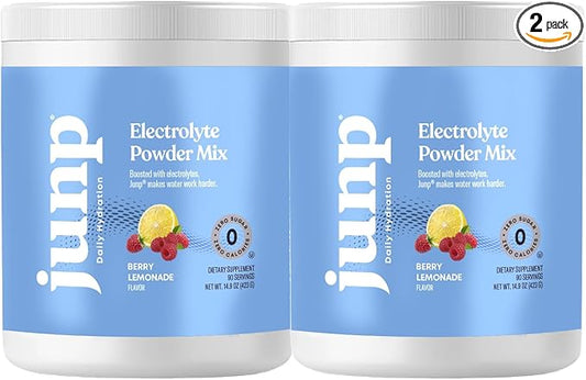 JUNP Electrolytes Powder No Sugar No Carbs – Fresh Berry Lemonade Keto Drink Mix - Potassium & Salt Electrolyte Hydration Powder Zero Calorie Sugar Free Electrolyte Powder, 90 Servings (Pack of 2)