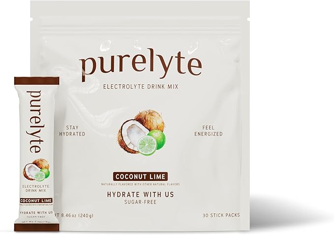 Electrolyte Drink Mix – Sugar-Free Hydration Powder Packets – Clean Electrolytes with Trace Minerals – Keto, Vegan, Gluten-Free – No Artificial Sweeteners – 30 Sticks – Coconut Lime