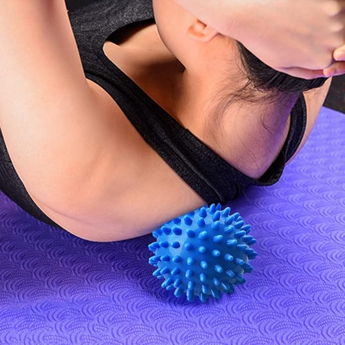Professional Massage Balls Foot Ball Foot Massager Spiky Roller for Deep Tissue Trigger Point Plantar Fasciitis Reflexology Stress Therapy Myofascial Release(Blue)