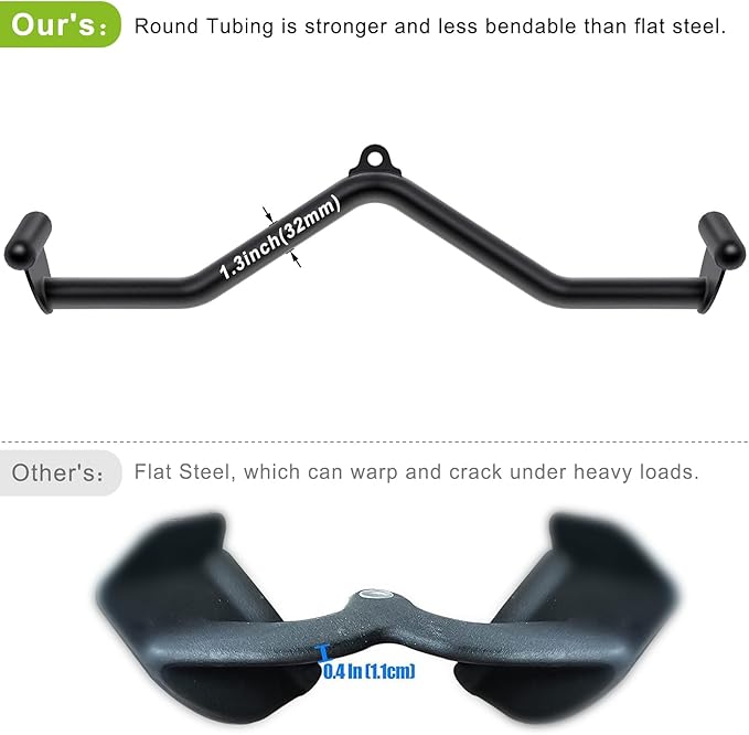 Kipika LAT Pull Down Bars Cable Machine Attachment, Rowing T-bar V-bar Set, Back Strength Training Handle Grips for Cable Machine Rowing Machine, 12" 20" 24" 28" 32" Five Sizes