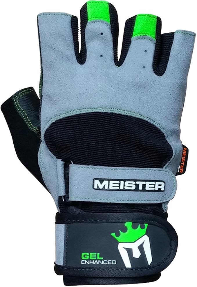 Meister Wrist Wrap Weight Lifting Gloves w/Gel Padding