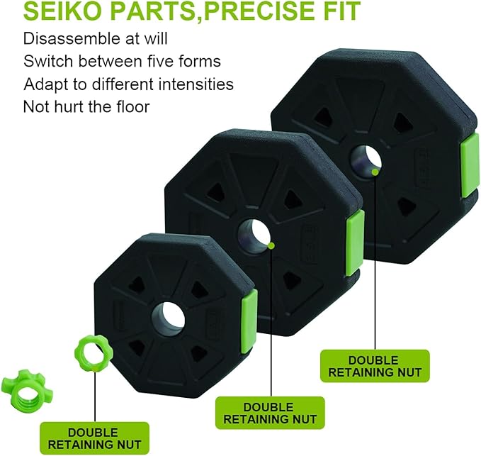 4-In-1 Adjustable Weights Dumbbell Set, Weight Set with Connector Used As Kettlebells, Barbell, Push Up Stand, Fitness Exercise Dumbbell, Free Weight Set for Home Gym