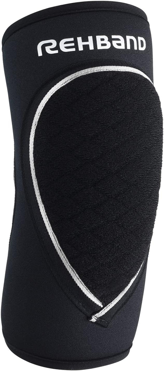 Rehband Elbow Support & Protector for Men & Women Black, 5mm Neoprene Elbow Protection for Volleyball & Handball & Indoor Sports