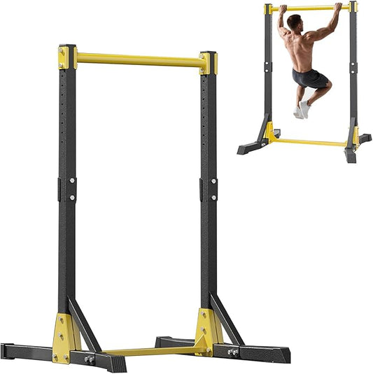 Power Tower Pull Up Bar Station, Height Adjustable Portable Pull Up Station, Free Standing Pull Up Rack Dip Station for Home Gym, Pull Up Tower Station 400LBS with 11 Gears Adjustment