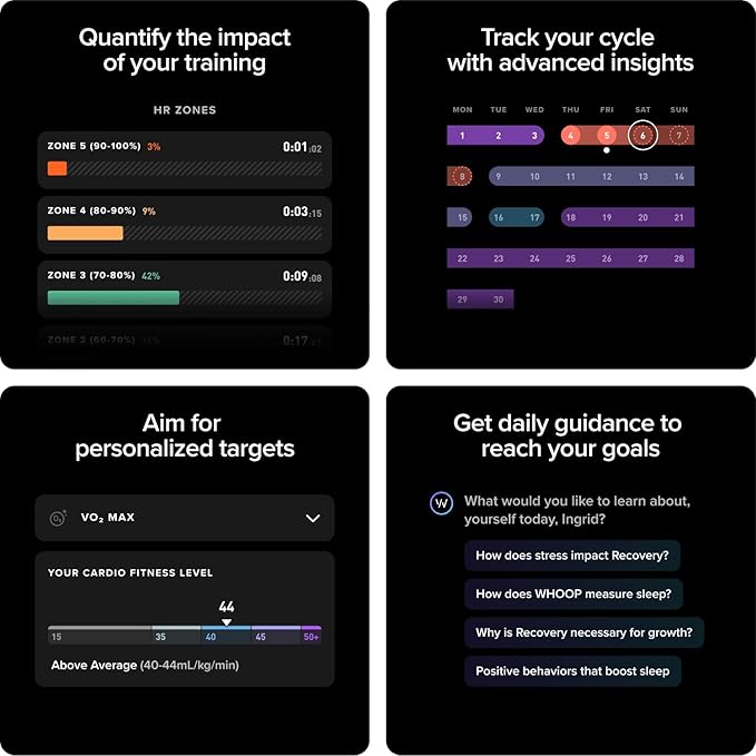 WHOOP 5.0 Activity Tracker - 12 Month Membership - Health and Fitness Tracker, Sleep Tracking, Personalized Coaching