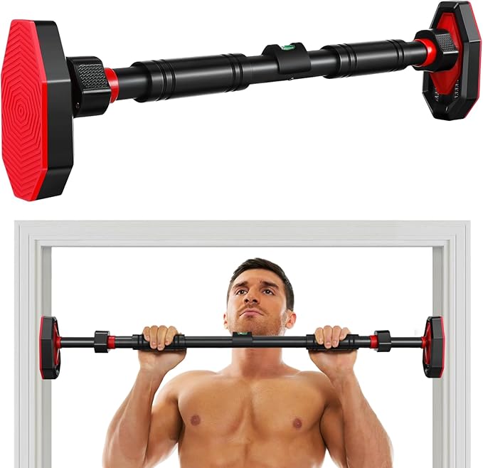 Gadpiparty Pull Up Bar for Doorway -Heavy Duty 440LBS, No Screws for Renters & Home Gym, Adjustable 27.5-39 Inch, Easy Install Secure Lock