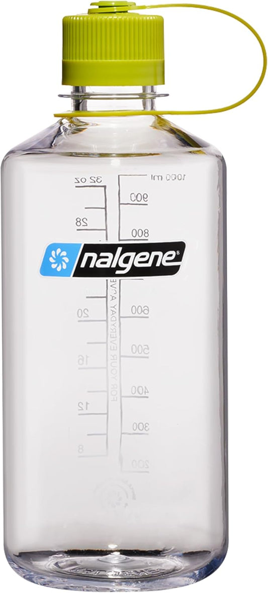 Nalgene Leak Proof Tritan BPA-Free Water Bottle - 32 oz Narrow Mouth - Made in the USA for Outdoor Use & Daily Hydration (Clear)