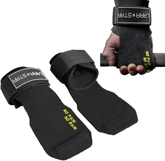 LARA STAR Weight Lifting Wrist Straps for Maximum Grip Support,Lifting Strap for Weightlifting, Gym Grips Hook for Deadlifts, Powerlifting, Heavy Shrug Women/Men