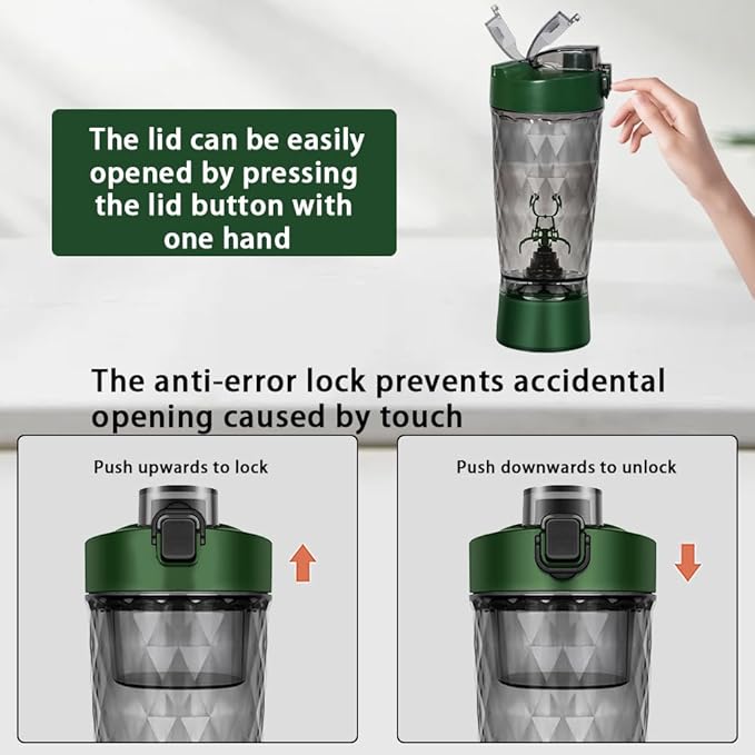 Electric Protein Shaker Bottle, USB Rechargeable Mixing Cup, Water Drink Mixer Portable Bottles for Gym Sport, BPA-Free Tritan, 22oz