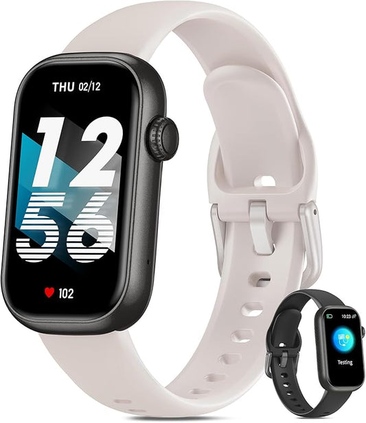 Fitness Tracker for Men Women, 24/7 Heart Rate, SpO2 and Sleep Monitor Health Watch, Calorie Step Counter Fitness Watch IP68 Waterproof Smart Watch for Android and iOS, Starlight